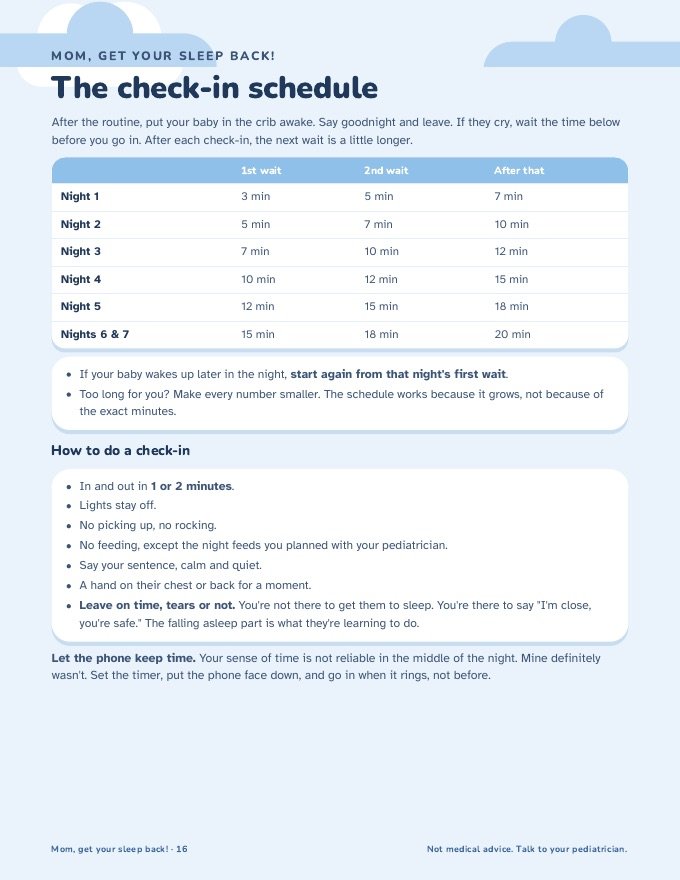 Page: the check-in schedule